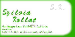 szilvia kollat business card